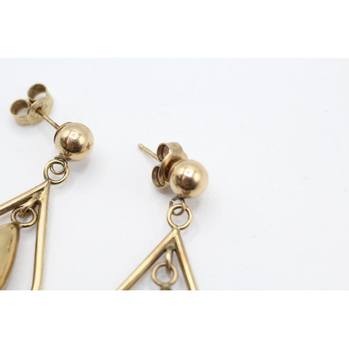 57 - 9ct gold drop stud earrings (2g)