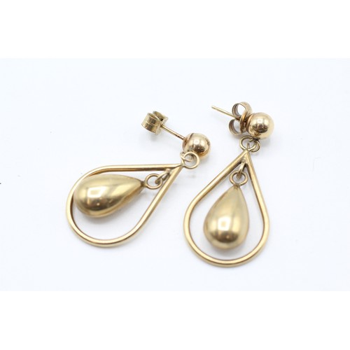 57 - 9ct gold drop stud earrings (2g)