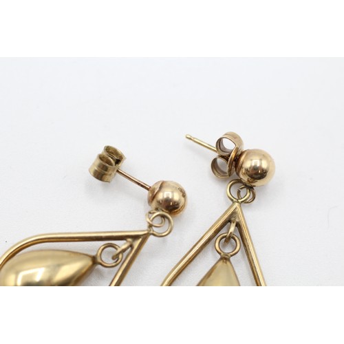 57 - 9ct gold drop stud earrings (2g)