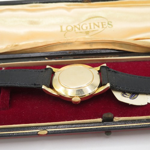 374 - Vintage Longines King Hussein of Jordan 9K Gold Watch Hand-Wind  WATCH RUNS