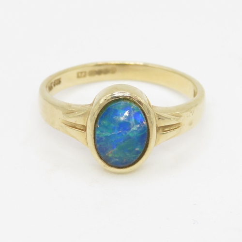 2 - 9ct gold opal doublet dress ring (2.6g) Size  N 1/2