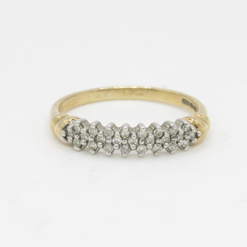 87 - 9ct gold diamond half eternity ring (1.7g) Size  N