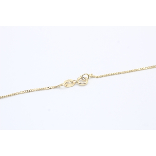 114 - 9ct gold and sapphire pendant on chain (2.3g)