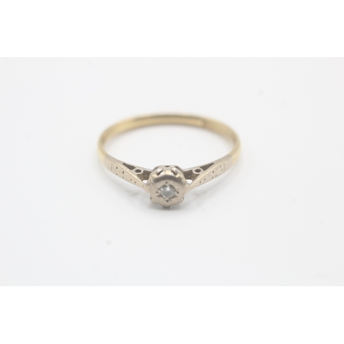 115 - 18ct gold and diamond solitaire ring (2.1g) Size  P