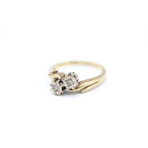 132 - 9ct gold and diamond ring (2.3g) Size  K 1/2