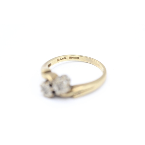 132 - 9ct gold and diamond ring (2.3g) Size  K 1/2