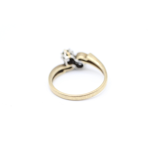 132 - 9ct gold and diamond ring (2.3g) Size  K 1/2