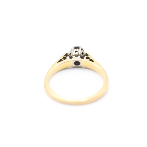 134 - 18ct gold diamond solitaire ring (2.6g) Size  J