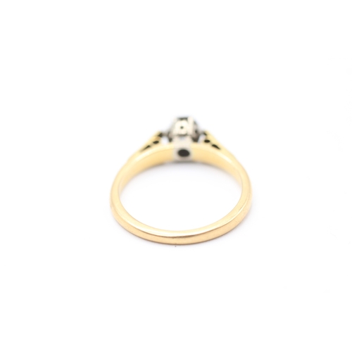 134 - 18ct gold diamond solitaire ring (2.6g) Size  J