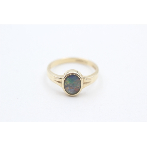 2 - 9ct gold opal doublet dress ring (2.6g) Size  N 1/2