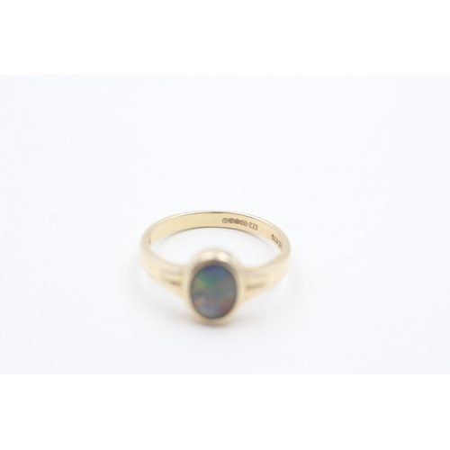 2 - 9ct gold opal doublet dress ring (2.6g) Size  N 1/2