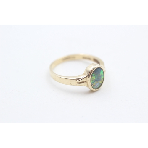 2 - 9ct gold opal doublet dress ring (2.6g) Size  N 1/2