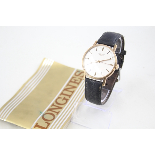 485 - Vintage Longines 9K Gold Watch Hand-Wind WATCH RUNS