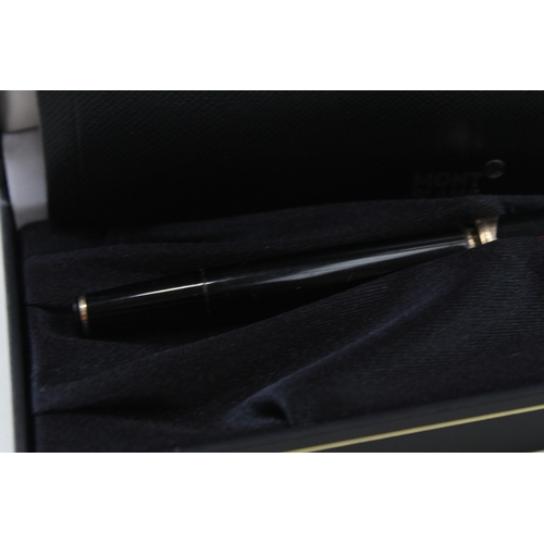 491 - Vintage Montblanc Meisterstuck No.14 Black Fountain Pen w/ 14ct Gold Nib WRITING