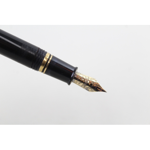 495 - Sheaffer Connaisseur Black Lacquer Cased Fountain Pen w/ 18ct Gold Nib WRITING