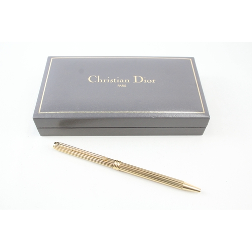 499 - Vintage Christian Dior Gold Plated Ballpoint Pen / Biro In Original Box