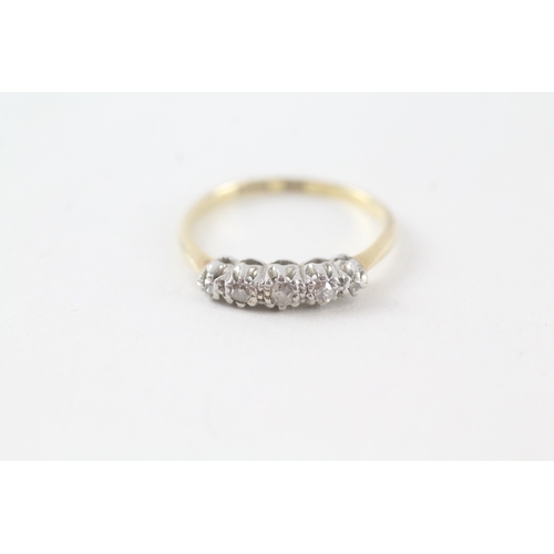 59 - 18ct gold old cut diamond five stone eternity ring (2g) Size  L