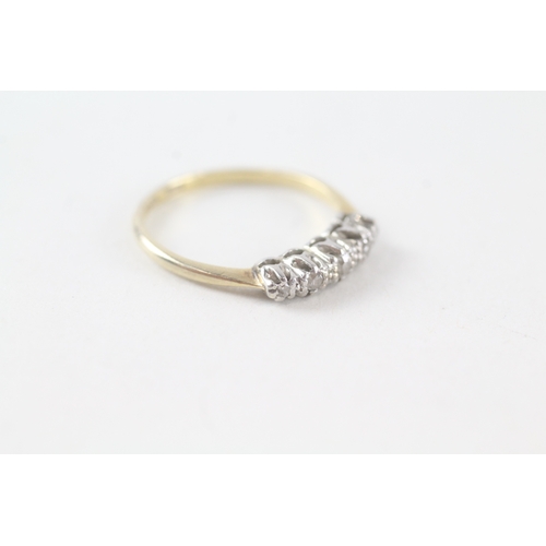 59 - 18ct gold old cut diamond five stone eternity ring (2g) Size  L