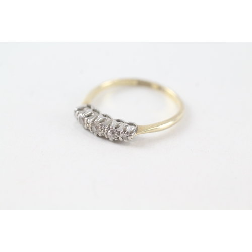 59 - 18ct gold old cut diamond five stone eternity ring (2g) Size  L