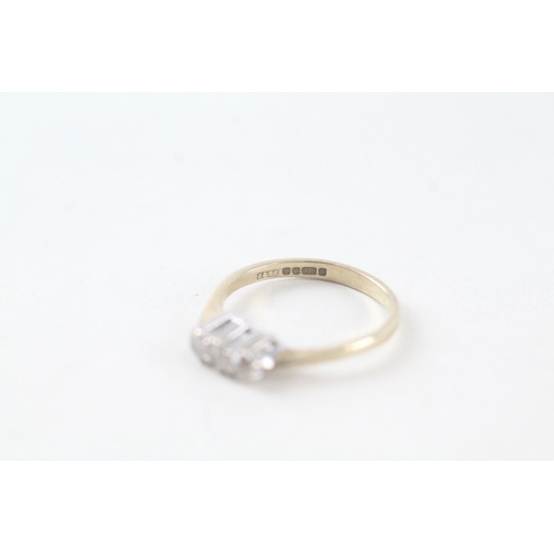 79 - 9ct gold diamond set trilogy ring (1.3g) Size  H