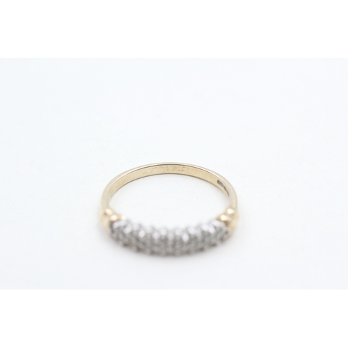 87 - 9ct gold diamond half eternity ring (1.7g) Size  N