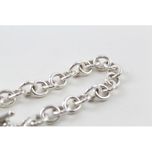 302 - Sterling Silver Bracelet By Tiffany & Co Inc. T Bar, Heart Tag 41g