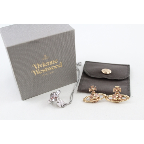 330 - Collection of Vivienne Westwood Jewellery inc. Earrings, Necklace, Box x 2 16g