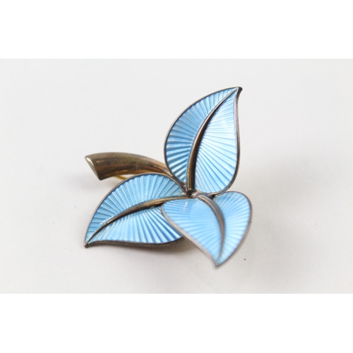 348 - Albert Scharning, Norway Silver Enamel Brooch 12g