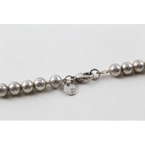 351 - Sterling Silver Ball Necklace By Tiffany & Co 29g