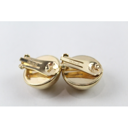 384 - Christian Dior Gold Tone Clip On Earrings 16g