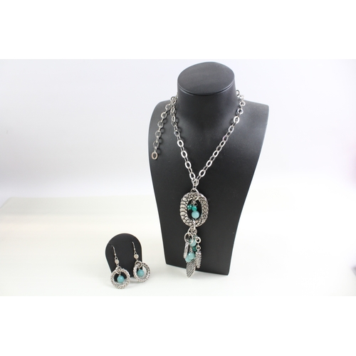 385 - Giovanni Raspini Sterling Silver Jewellery Set inc. Gemstone x 2 117g