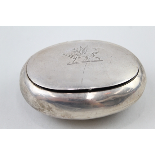 416 - Antique Victorian 1898 Birmingham Sterling Silver Squeeze Action Snuff Box 83g