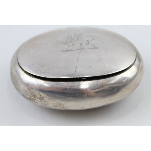 416 - Antique Victorian 1898 Birmingham Sterling Silver Squeeze Action Snuff Box 83g