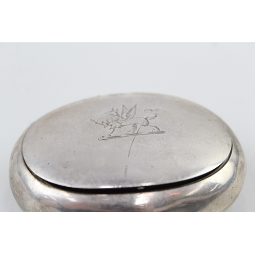 416 - Antique Victorian 1898 Birmingham Sterling Silver Squeeze Action Snuff Box 83g