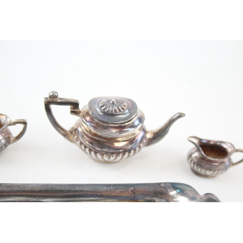 426 - Vintage 1975 London Sterling Silver Novelty 5 Piece Doll's House Tea Set (68g)