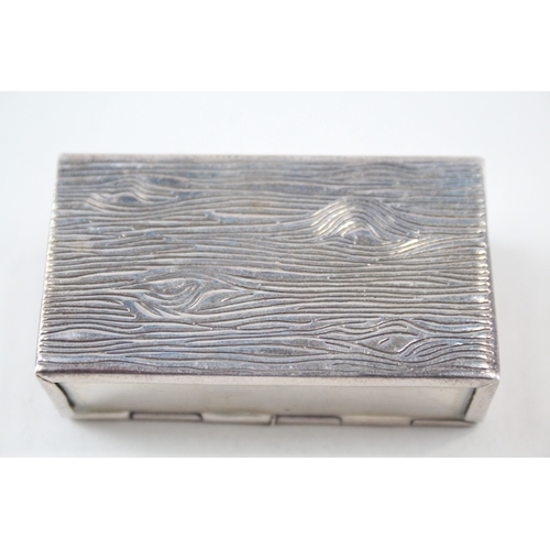 428 - Antique / Vintage Stamped .925 Sterling Silver Double Stamp Box (30g)