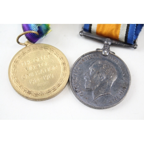 439 - WW1 Medal Pair & Original Ribbons Named 330665 cpl. R. Brooke H.L.I