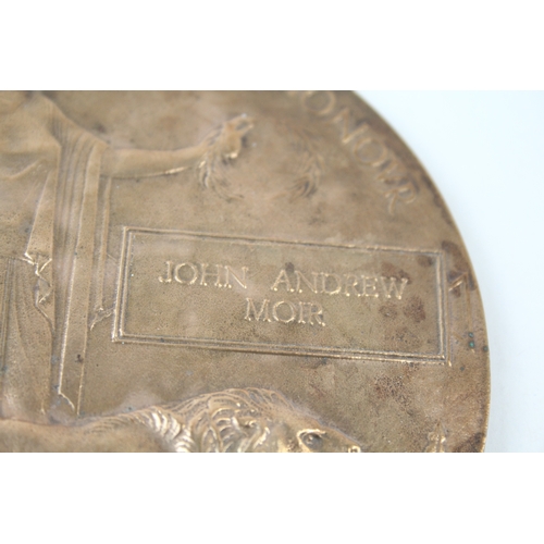 445 - WW1 Death Plaque Named John Andrew Moir