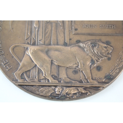 455 - WW1 Death Plaque Named John Smith