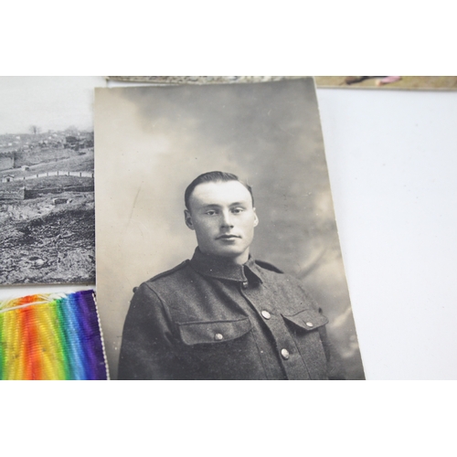 456 - WW1 1914-15 Star Trio & Original Photos 22181 Pte J. Nicholson Border Regt