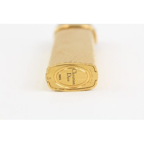 462 - Christian Dior Paris Gold Plated Pocket Lighter Swiss Made Guilloche Design