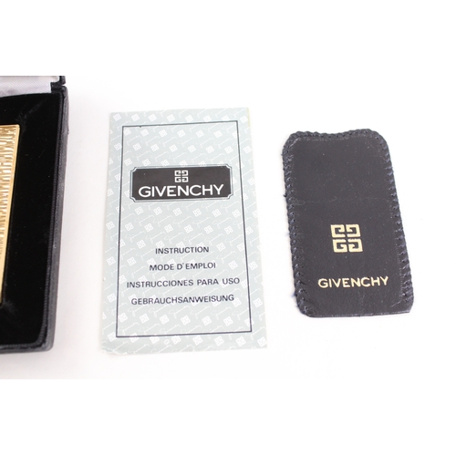 463 - Vintage Gold Plated Givenchy Luxury Pocket Lighter w/ Original Box