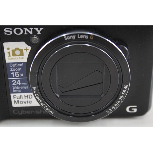 475 - Sony Cybershot DSC-HX9V Digital Compact Camera Working w/ 16x Optical Zoom