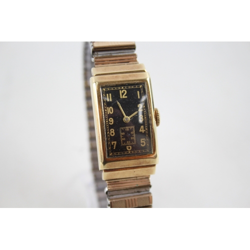 491 - Vintage Longines 14K Gold Tank Style Watch Hand-Wind WATCH RUNS