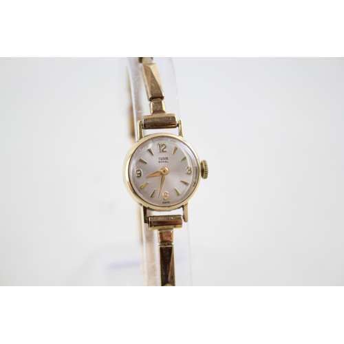 500 - Women's Vintage Tudor Royal 9ct Gold Watch Hand-Wind WATCH RUNS