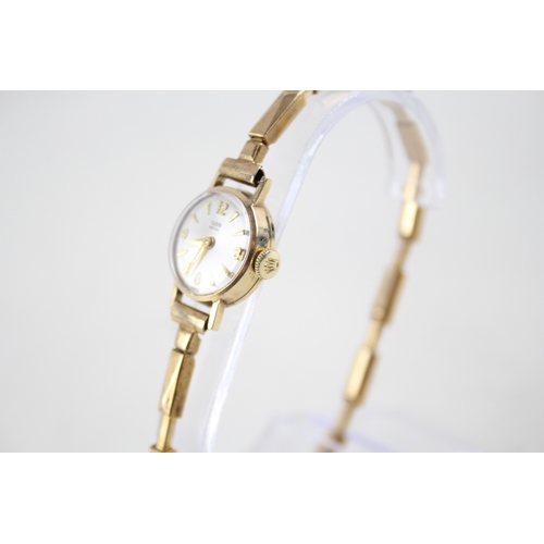 500 - Women's Vintage Tudor Royal 9ct Gold Watch Hand-Wind WATCH RUNS