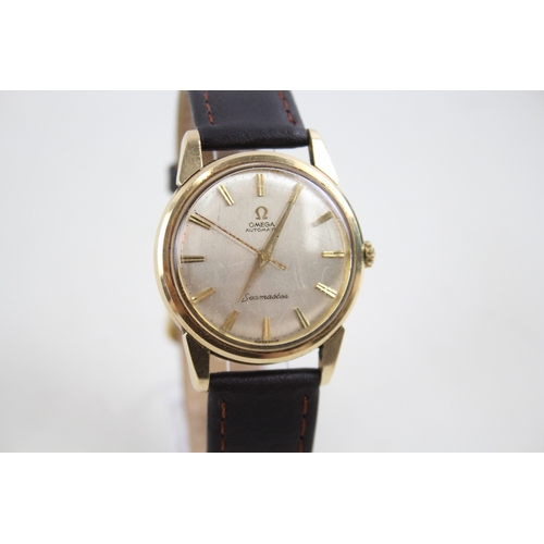 501 - Vintage Omega Seamaster 9ct Gold Watch Auto WATCH RUNS