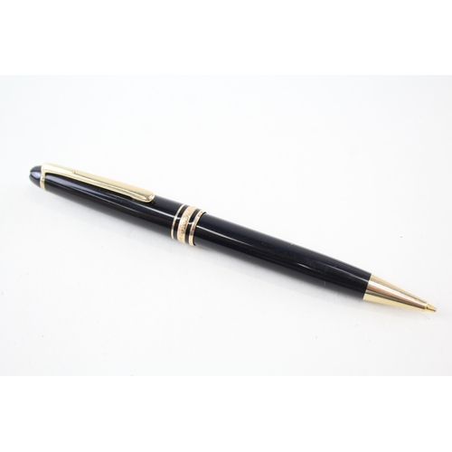 513 - Montblanc Meisterstuck Black Mechanical Pencil WRITING Gold Plate Banding