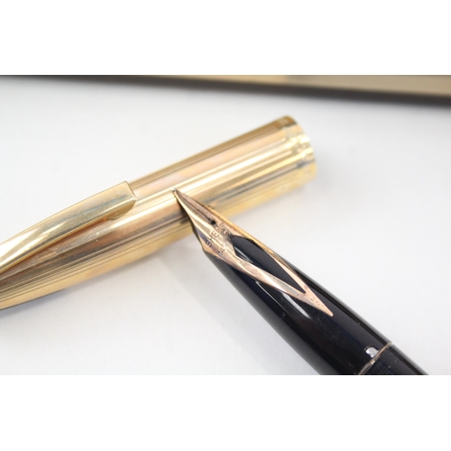 515 - Vintage Sheaffer Imperial Black Cased Fountain Pen w/ 14ct Gold Nib WRITING Box