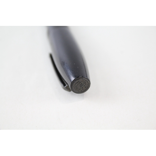 519 - Montegrappa Fortuna Black Restin & Gun Metal Detailed Ballpoint Pen Biro WRITING